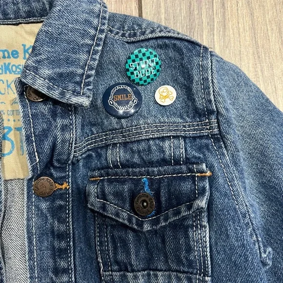 OshKosh B'gosh Genuine Kids Blue Denim Jacket Stylish Boys Size 3T EUC - Picture 2 of 4